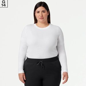 White long sleeve Jaanuu underscrub top